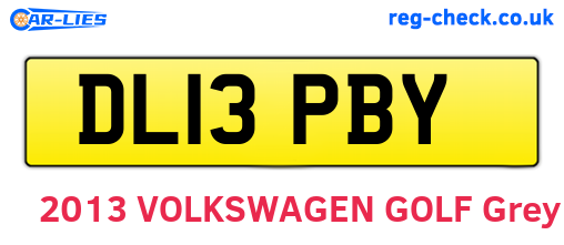 DL13PBY are the vehicle registration plates.
