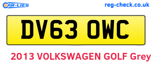 DV63OWC are the vehicle registration plates.