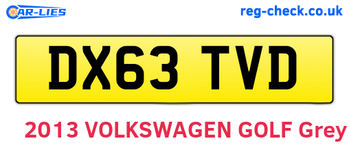 DX63TVD are the vehicle registration plates.