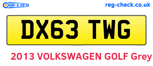 DX63TWG are the vehicle registration plates.