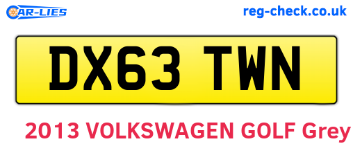 DX63TWN are the vehicle registration plates.