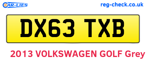 DX63TXB are the vehicle registration plates.