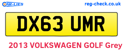 DX63UMR are the vehicle registration plates.