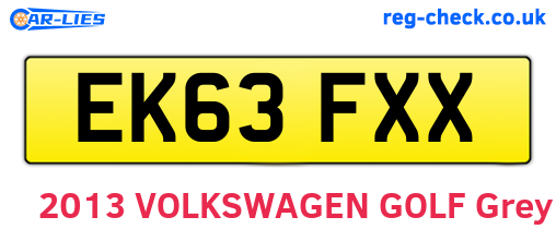 EK63FXX are the vehicle registration plates.