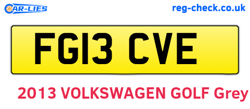 FG13CVE are the vehicle registration plates.