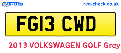 FG13CWD are the vehicle registration plates.