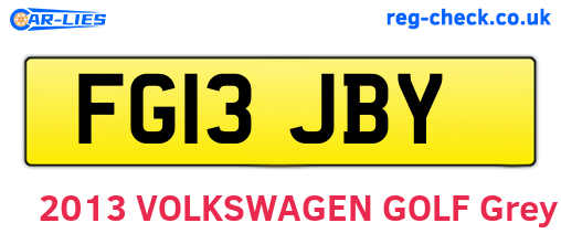 FG13JBY are the vehicle registration plates.