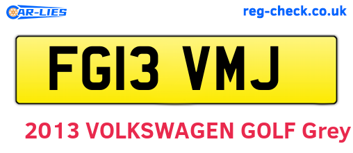 FG13VMJ are the vehicle registration plates.