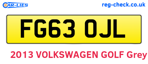 FG63OJL are the vehicle registration plates.