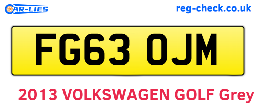 FG63OJM are the vehicle registration plates.