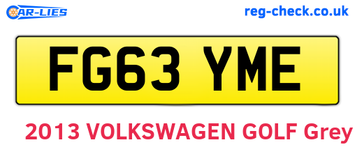FG63YME are the vehicle registration plates.