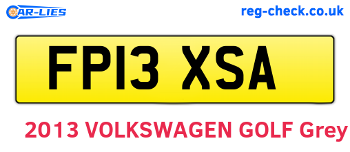 FP13XSA are the vehicle registration plates.