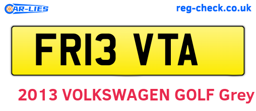 FR13VTA are the vehicle registration plates.