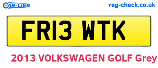 FR13WTK are the vehicle registration plates.