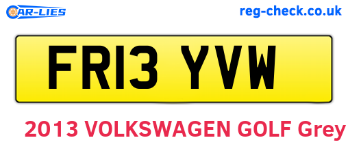 FR13YVW are the vehicle registration plates.
