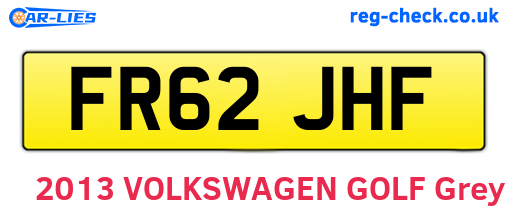 FR62JHF are the vehicle registration plates.
