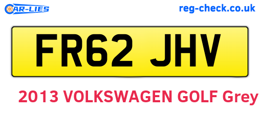 FR62JHV are the vehicle registration plates.