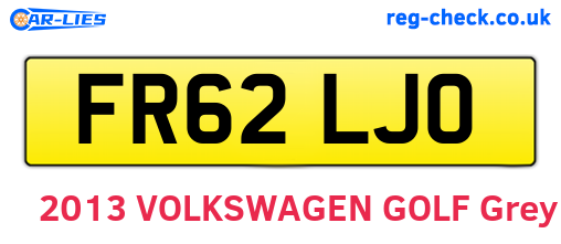 FR62LJO are the vehicle registration plates.