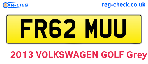 FR62MUU are the vehicle registration plates.