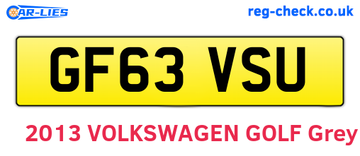 GF63VSU are the vehicle registration plates.
