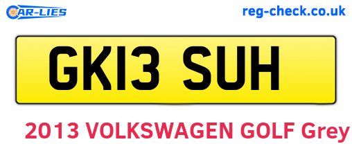 GK13SUH are the vehicle registration plates.