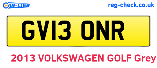 GV13ONR are the vehicle registration plates.