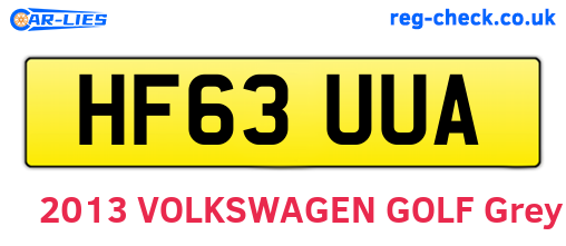 HF63UUA are the vehicle registration plates.