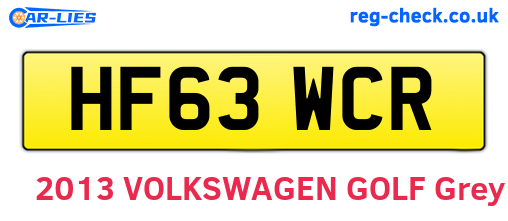 HF63WCR are the vehicle registration plates.