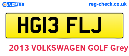 HG13FLJ are the vehicle registration plates.