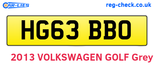 HG63BBO are the vehicle registration plates.
