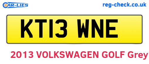 KT13WNE are the vehicle registration plates.