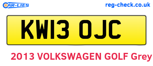 KW13OJC are the vehicle registration plates.