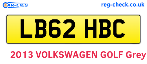 LB62HBC are the vehicle registration plates.