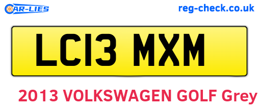 LC13MXM are the vehicle registration plates.