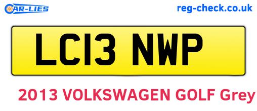 LC13NWP are the vehicle registration plates.