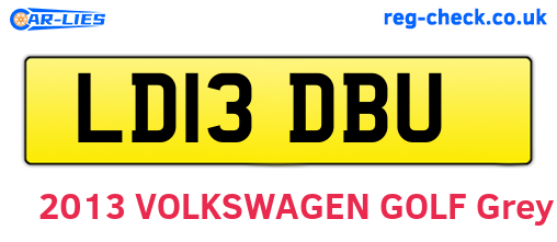 LD13DBU are the vehicle registration plates.
