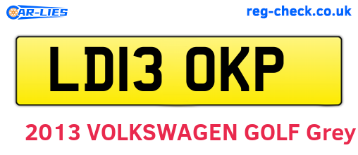 LD13OKP are the vehicle registration plates.