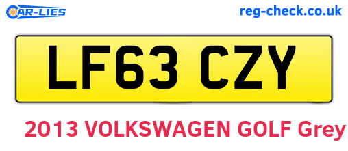 LF63CZY are the vehicle registration plates.