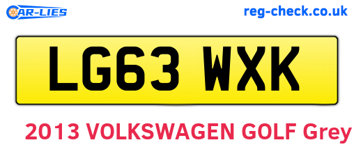 LG63WXK are the vehicle registration plates.