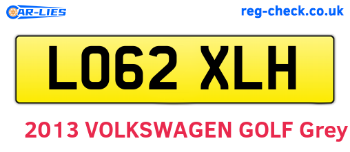 LO62XLH are the vehicle registration plates.