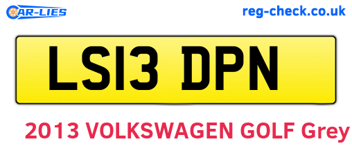 LS13DPN are the vehicle registration plates.