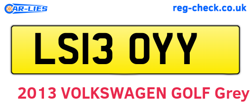 LS13OYY are the vehicle registration plates.