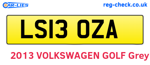 LS13OZA are the vehicle registration plates.