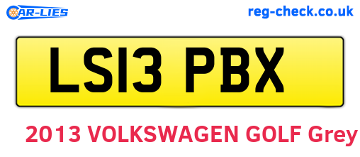 LS13PBX are the vehicle registration plates.