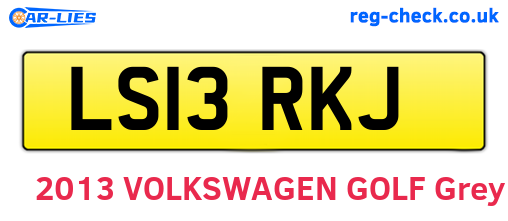 LS13RKJ are the vehicle registration plates.