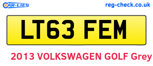 LT63FEM are the vehicle registration plates.