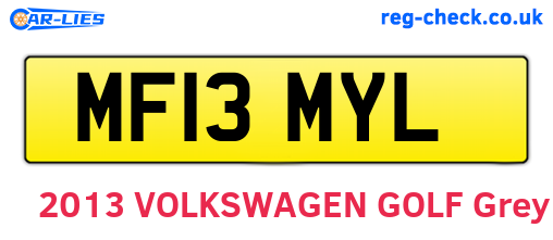 MF13MYL are the vehicle registration plates.