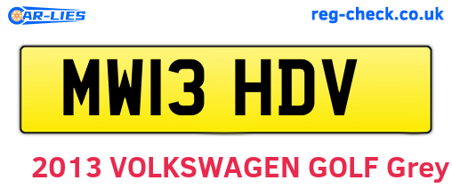 MW13HDV are the vehicle registration plates.