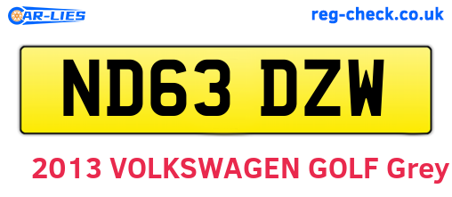 ND63DZW are the vehicle registration plates.