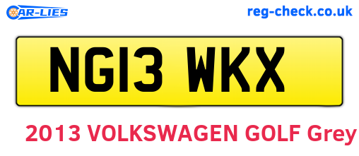 NG13WKX are the vehicle registration plates.